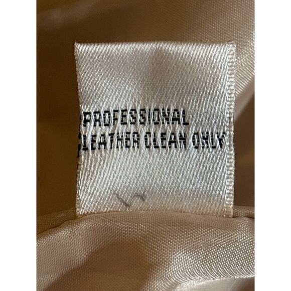 Yvonne Marie Blazer Jacket Women's Medium Brown Leather Royalty Pleated Ruffle - Picture 5 of 11